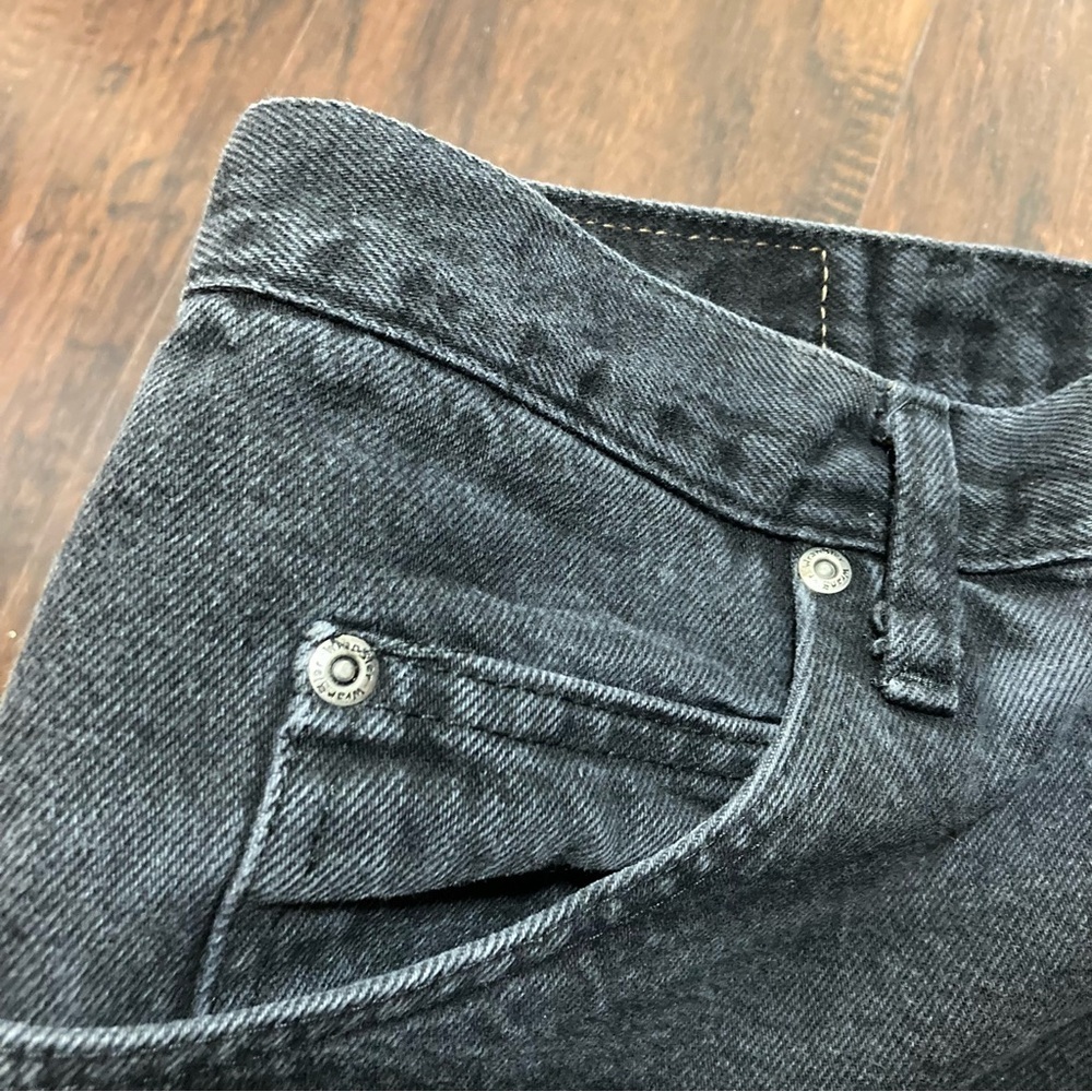 WRANGLER JEANS relaxed denims size 38/32 black Wash GUC Vintage cowboy 90s - Picture 6 of 13
